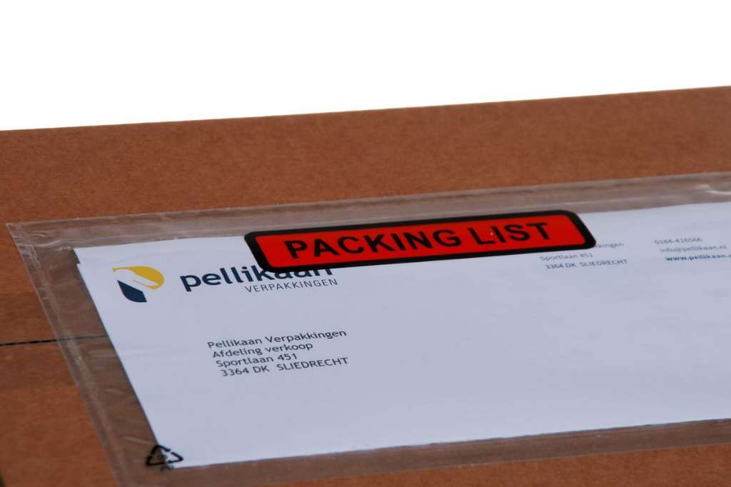 Afbeeldingen van Paklijst enveloppen 235x132mm bedrukt met PACKING LIST